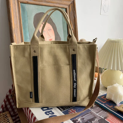 Laptop Tote Handbag Canvas Shoulder Bag Briefcase for Travel Office School