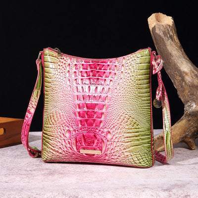 Crossbody Bag For Women Retro Crocodile Pattern Leather Dating Bag