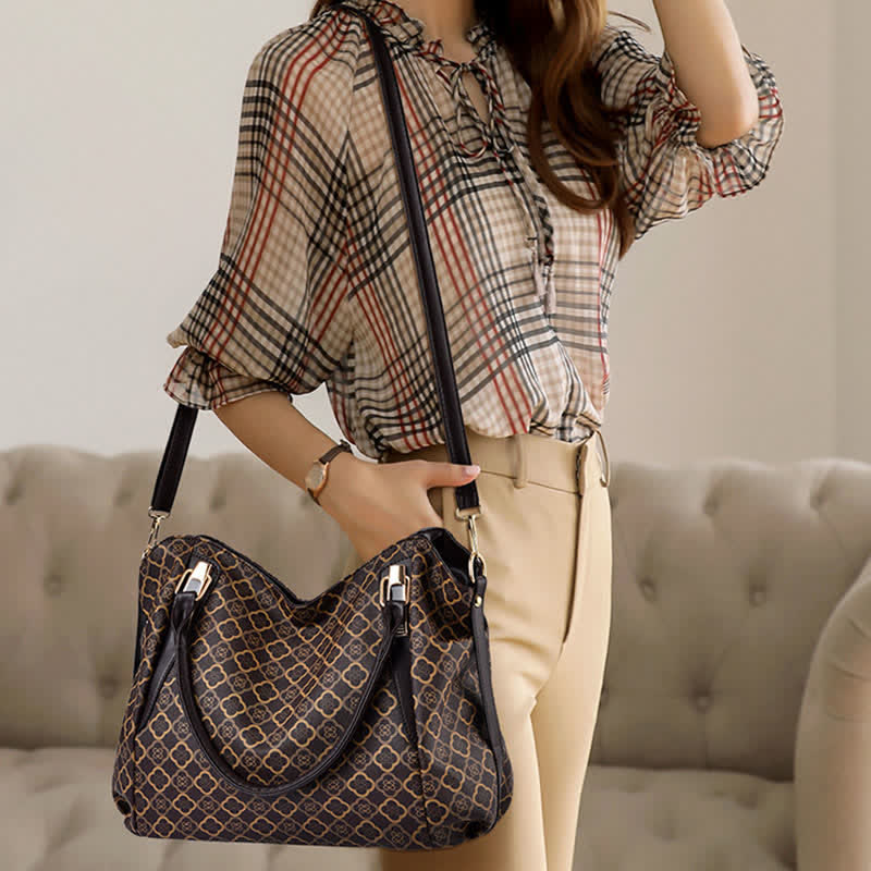 Leather Hobo Bag Large Capacity Tote Handbag Multifuntion Shoulder Purses