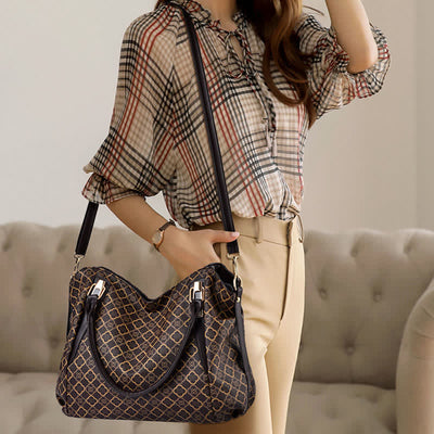 Leather Hobo Bag Large Capacity Tote Handbag Multifuntion Shoulder Purses