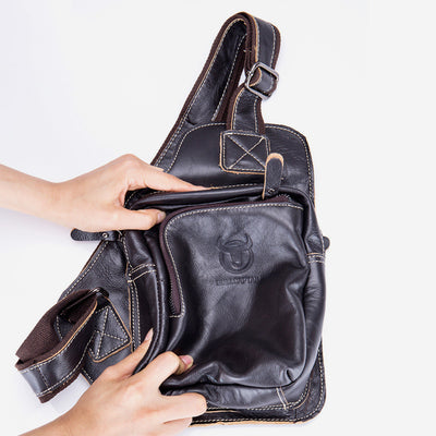 Large Capacity Genuine Leather Sling Bag