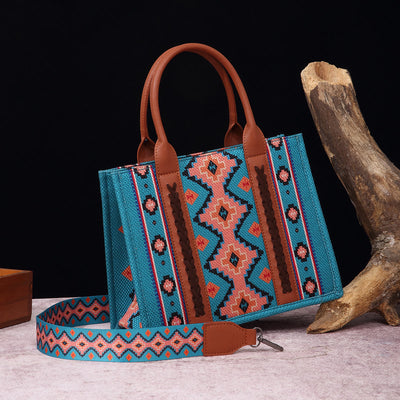 Vintage Linen Cotton Handbag For Women Bohemian Crossbody Tote