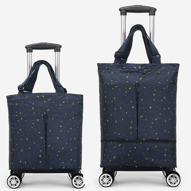 Tote Bag For Women Shopping Folding Removable Wheel Cart