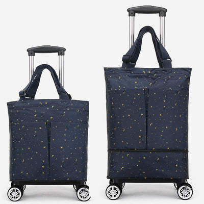 Tote Bag For Women Shopping Folding Removable Wheel Cart