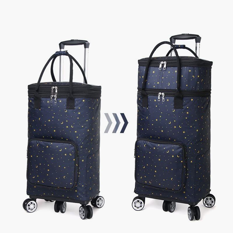 Collapsible Shopping Cart For Women Portable Tinfoil Preservation Rollig Tote