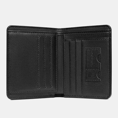 Men's Trifold Embroidery PU Leather Wallet RFID Blocking Card Holder