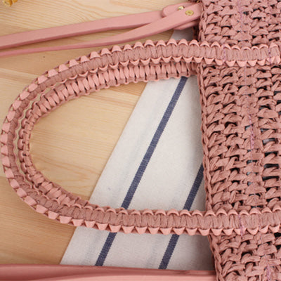 Tote Bag For Women Hollow Out Portable Straw Beach Bag