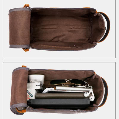 Retro Canvas Storage Makeup Pouch Travel Toiletry Bag for Women Men