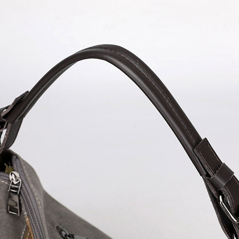 Large Capacity Vintage Stitching Color Dumpling Crossbody Bag