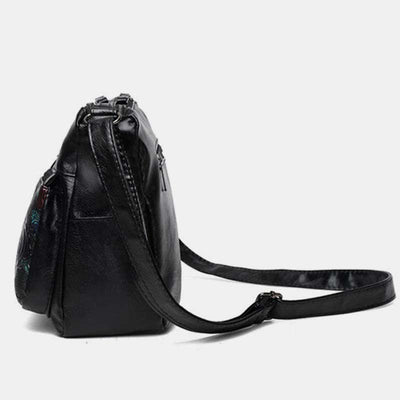 Women Multi-pocket Floral Crossbody Bag Roomy Shoulder Handbag Purses