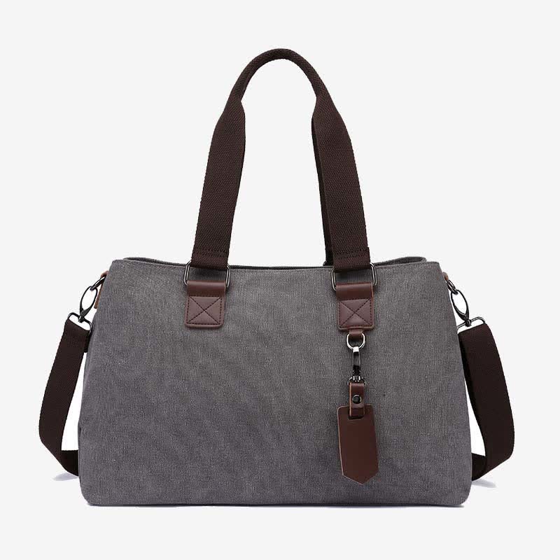 Triple Compartment Canvas Totes Handbag Multifunction Casual Crossbody Shoulder Purse
