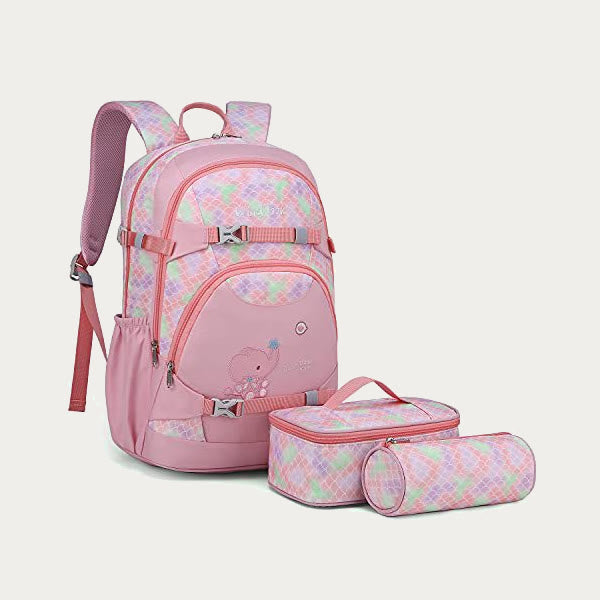 Backpack for Girls Embroidery School Bag with Lunch Box for Kids Teen