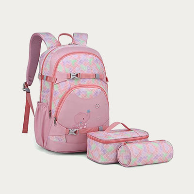 Backpack for Girls Embroidery School Bag with Lunch Box for Kids Teen