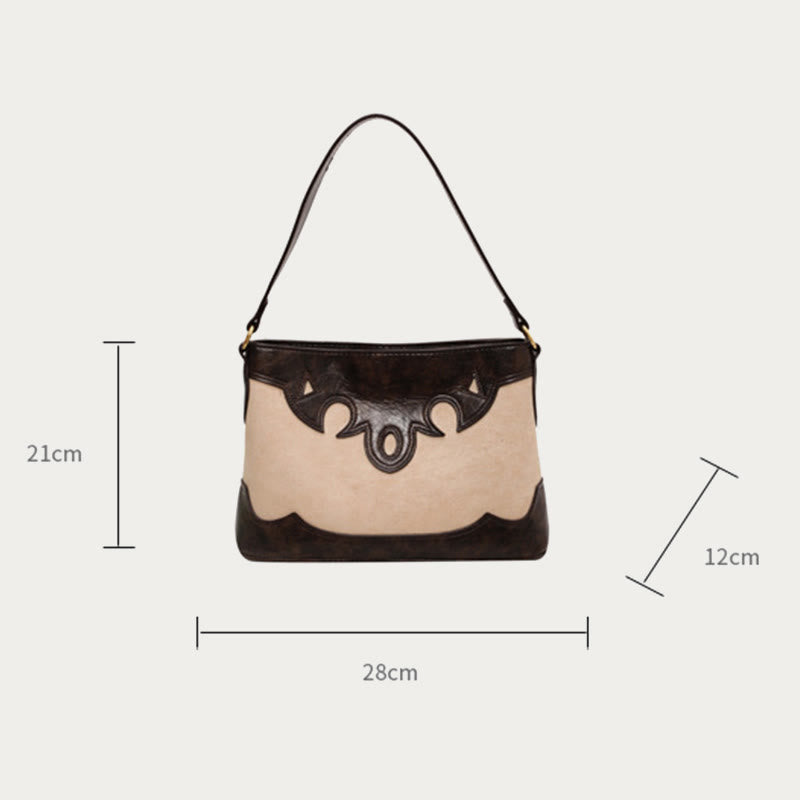 Retro Underarm Bag For Women Commutor Soft Lint Shoulder Bag