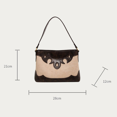 Retro Underarm Bag For Women Commutor Soft Lint Shoulder Bag