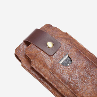 Retro Men EDC Genuine Leather Phone Bag