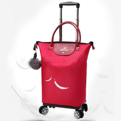 Multifunctional Portable Trolley For Women Detachable Folding Wheel Tote
