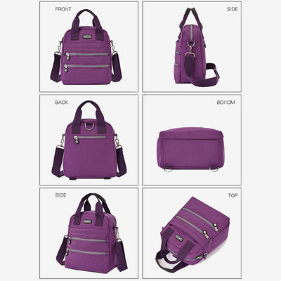 Multiple Use Backpack For Women Waterproof Nylon Portable Shoulder Purse