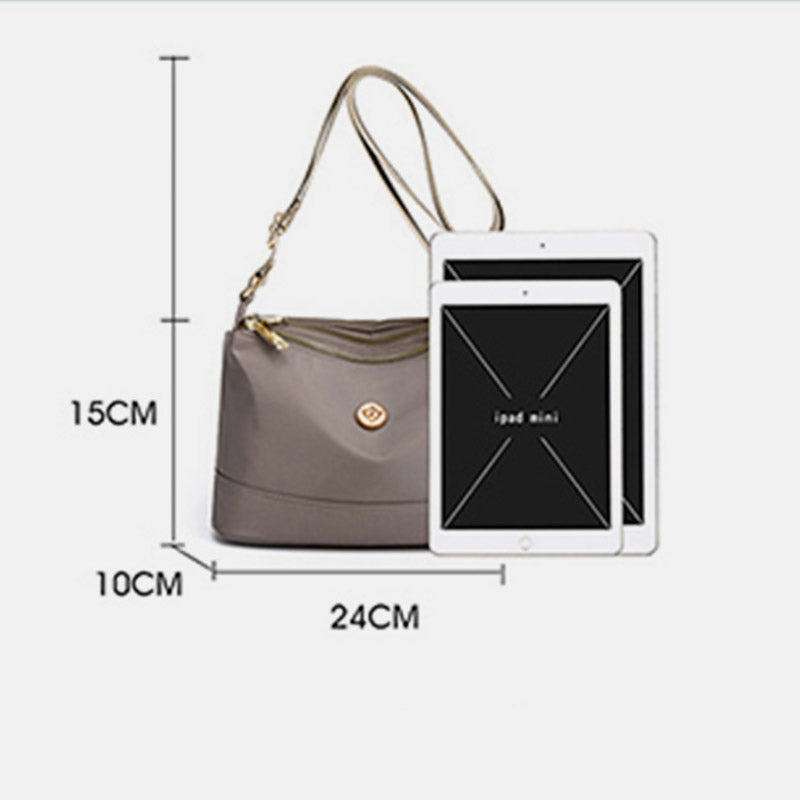 Triple Zip Small Crossbody Bag Lightweight Waterproof Nylon Shoulder Purses Handbags