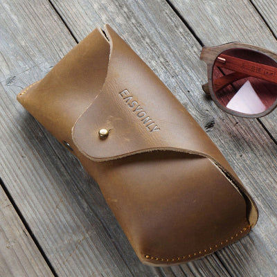 Retro Glasses Storage Bag Portable Lightweight Leather Belt Purse