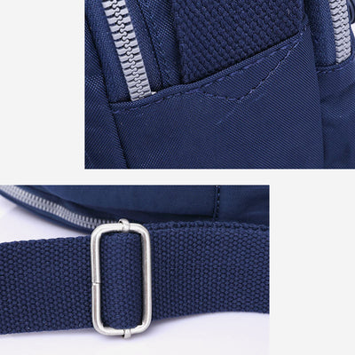 Triple Zip Waterproof Small Casual Crossbody Bag