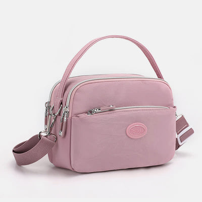 Crossbody Bag for Women Triple Zip Shoulder Bag Casual Nylon Purse