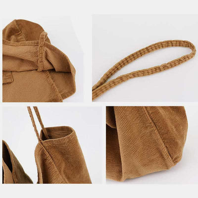 Extra Large Corduroy Tote Bag Casual Shopping Bag Shoulder Handbag