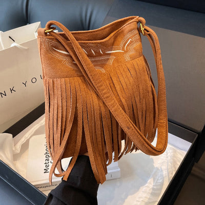 Tassel Bag For Women Adjustable Strap Crossbody Bag Shoulder Bag