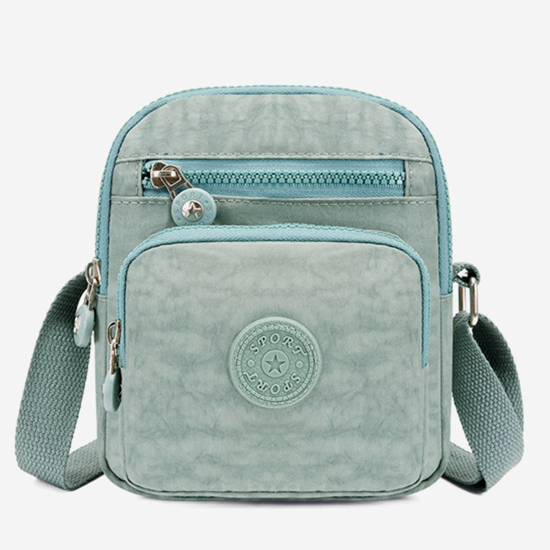 Lightweight Small Solid Color Crossbody Bag Multi-Pocket Cell Phone Purse