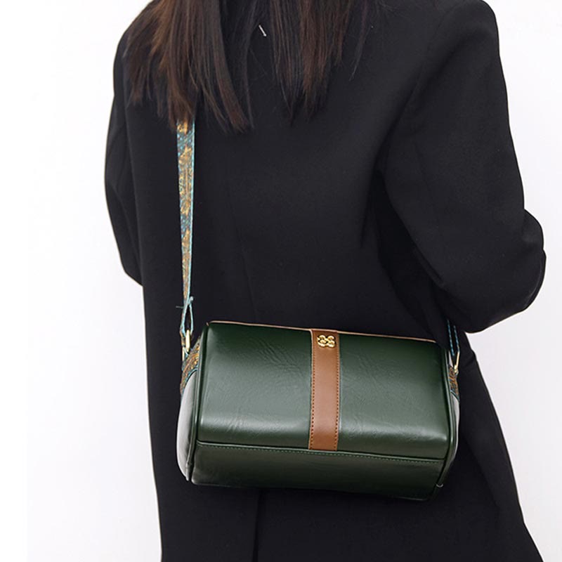 Crossbody Bag For Women Soft Wax Leather Vintage Casual Shoulder Bag