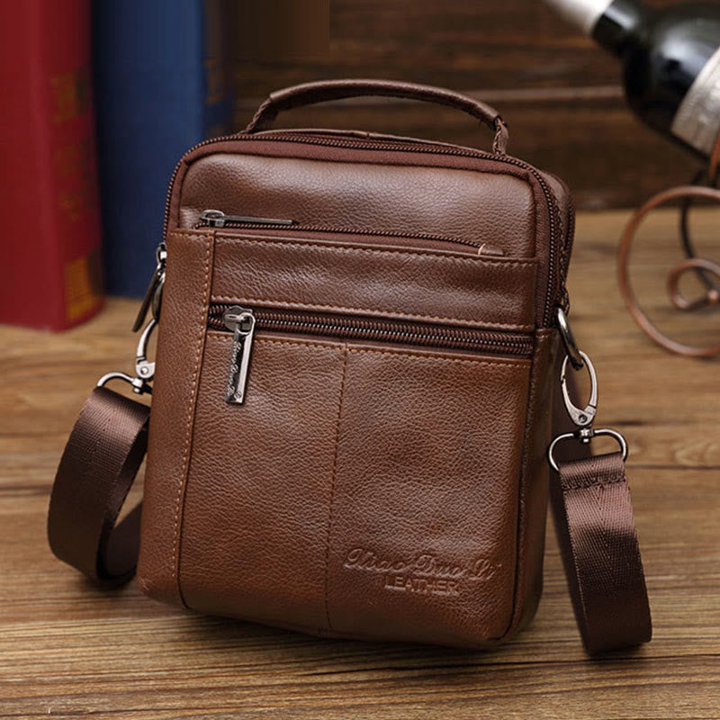 Messenger Bag For Men Vintage Gentle Leather Crossbody Bag