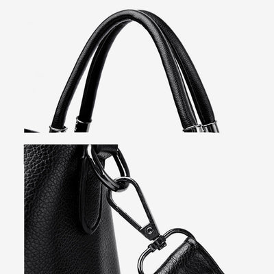 Soft Leather Handbag Women Adjustable Wide Strap Minimalist Crossbody Tote