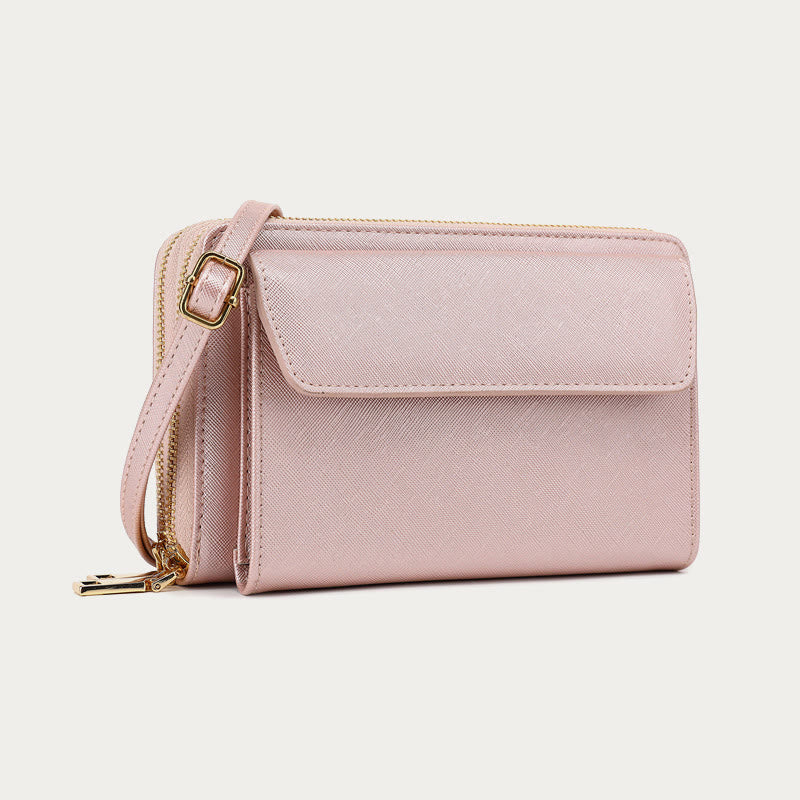 Vegan Leather RFID Blocking Phone Purse for Women Multi-Slot Crossbody Bag