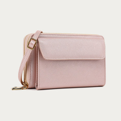 Vegan Leather RFID Blocking Phone Purse for Women Multi-Slot Crossbody Bag