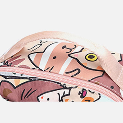 Backpack for Women Funny Cat Cartoon Printing Waterproof School Handbag