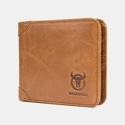 RFID Trifold Genuine Leather Large Capacity Wallet