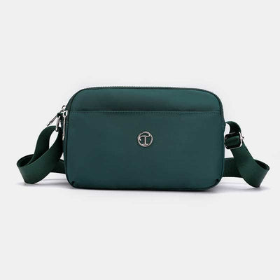 Triple Zip Small Crossbody Purse for Women Lightweight Casual Shoulder Bag