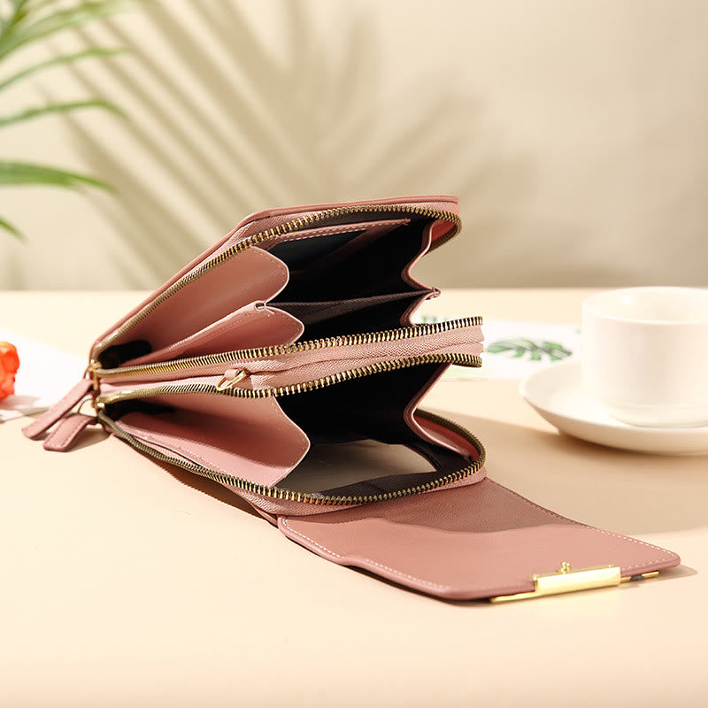 Faux Leather Phone Purse Mini Crossbody Shoulder Bag Cell Phone Pouch