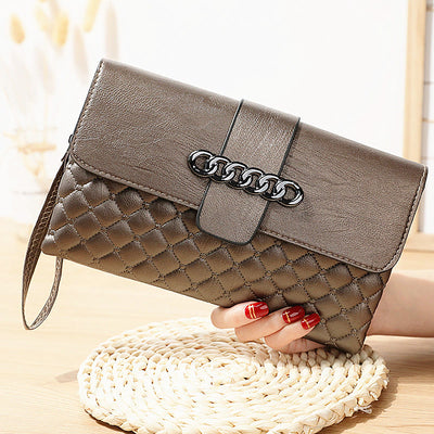 Plaid Pattern Quilted Ladies Shoulder Purse Multifunctional Wallet Handbag