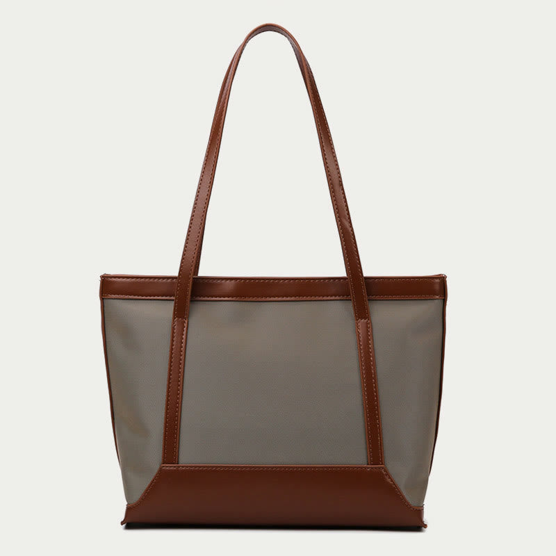 Large Capacity Tote Bag Durable PU Leather Shoulder Handbag