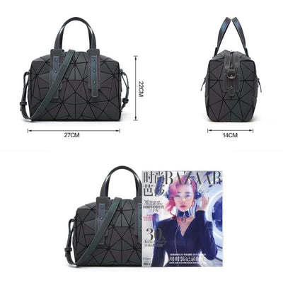 Geometric Purses Handbag Fashion Reflective Tote Bag with Crossbody Strap