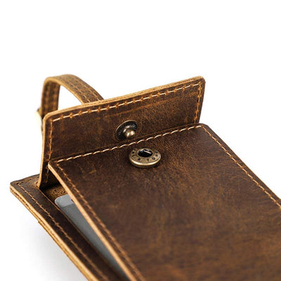 Retro Leather Airtag Holder Luggage Tag