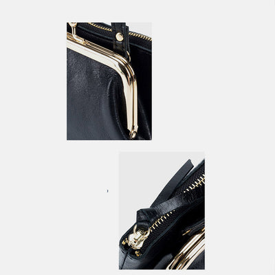 Genuine Leather Coin Purse Pouch Change Wallet Clutch with Top Handle
