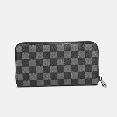 Leather Wallet for Men Zip Around Pattern Print Luxury Wallet Clutch