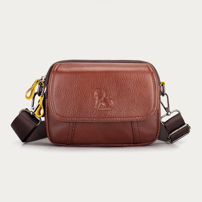 Waist Bag For Men Genuine Leather Horizontal Multi-Functional Phone Bag