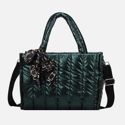 Down Handbag Large Capacity Detachable Strap Crossbody Tote For Winter