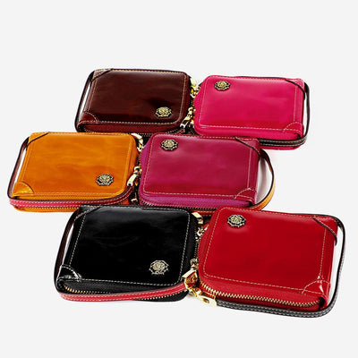 Small Bifold Zip Around Wallet RFID Blocking with Card Holder Coin Purse