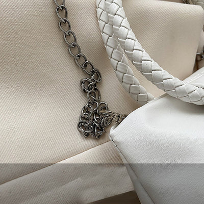 Crossbody Bag For Women Wrinkle Shape Mini Solid Color Handbag