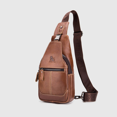 Multi-Pocket Vintage Sling Bag With Headphone Jack