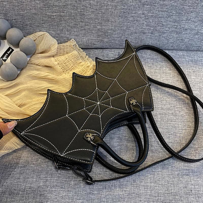 Crossbody Bag For Halloween Outfit Creative Bat Pattern Leather Bag